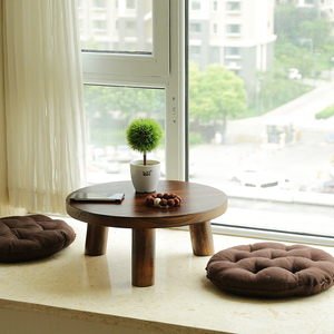 日式飘窗小茶几圆形木桌窗台桌榻榻米小桌子矮桌茶桌实木炕桌