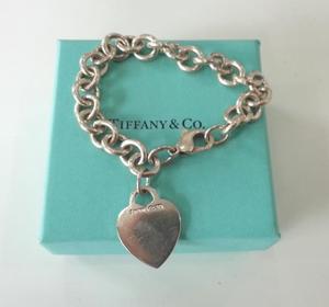 Tiffany 925银 心形吊牌 手链 100%二手真品