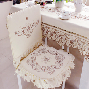 绣花椅子套 餐椅套布艺坐垫靠背套欧式家用简约现代餐桌椅子套罩