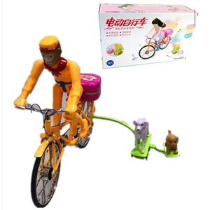 电动玩具自行车 电动人物骑车 儿童音乐发光玩具地摊热女孩自行车