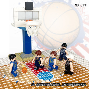 兼容乐高篮球架模型小颗粒拼装积木玩具男孩创意NBA篮球场配件