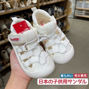 日本幼儿园室内鞋儿童小白鞋男童女童宝宝地板帆布鞋凉鞋夏季