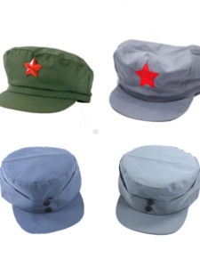 雷锋帽红军红卫兵帽儿童演出五角星解放帽老兵帽八路军复古怀旧帽