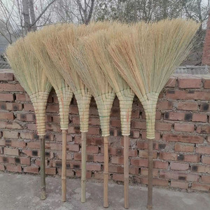 天然金丝高粱苗手工制作加宽加厚款竹竿把扫把笤帚家庭扫地扫把