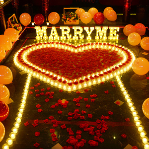 电子蜡烛浪漫惊喜生日求爱求婚创意布置用品表白道具室内告白套餐