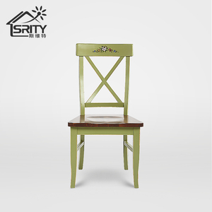 SRITY 美式现代简约实木餐椅欧式复古做旧家具靠背休闲座椅书桌椅