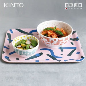 日本进口KINTO托盘家用创意餐具茶杯水果托盘长方形牛排木质餐盘