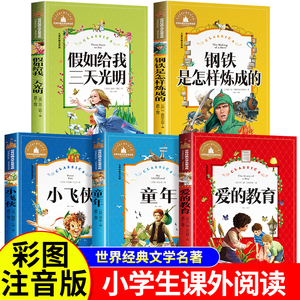 爱的教育童年书正版原著全套书小学生课外阅读书籍注音版老师推荐一年级假如给我三天光明钢铁是怎样炼成的小飞侠一年里拼音故事书