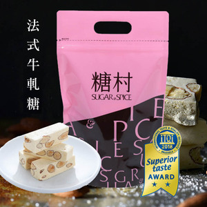 台湾进口人气美食糖村牛轧糖巴旦木法式手工牛扎糖400g夹链袋包邮