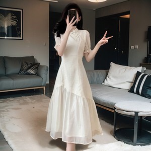 新中式旗袍裙子女超仙高级感平时可穿改良复古气质名媛连衣裙夏季
