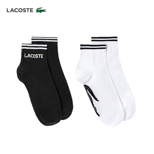 LACOSTE法国鳄鱼配件2双装男女同款透气低筒袜运动袜子|RA4187
