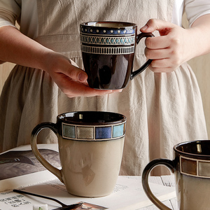 马克杯创意简约牛奶杯子北欧ins大容量陶瓷杯家用咖啡杯办公室