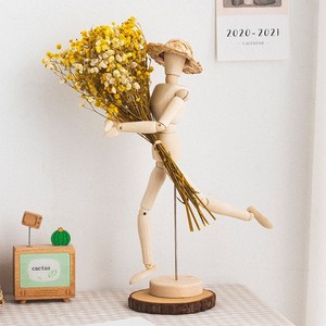 创意木偶人摆件现代简约干花玄关客厅房间电视柜办公室桌面装饰小