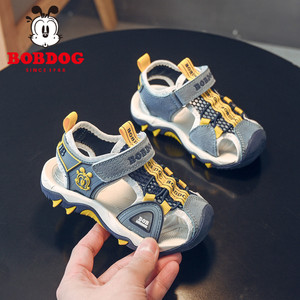 巴布豆童鞋男宝宝学步鞋夏季款2一3岁包头婴儿凉鞋运动儿童机能鞋
