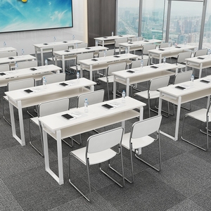 一字教育机构培训桌长条桌家用小学生双人课桌椅子办公会议桌组合