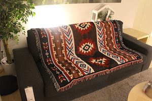 VINTAGE复古外贸原单毛毯印第安民族创意几何图腾挂毯沙发毯KILIM