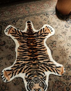 棕色老虎高品质适用客厅卫生间客厅卧室个性动物防滑垫地毯地垫