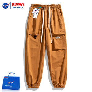 NFT NASA工装裤子男女秋冬季宽松大码束脚运动裤潮牌学生休闲长裤