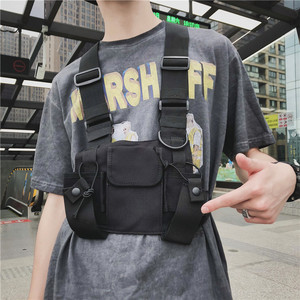 kanye侃爷嘻哈街头战术机能多口袋马甲包ins潮酷个性背心胸包腰包