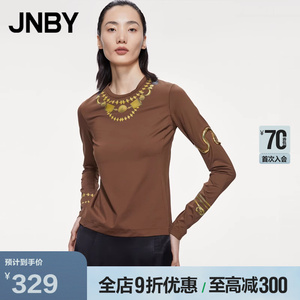 JNBY/江南布衣春夏折扣T恤修身圆领长袖