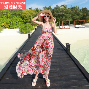 温暖时光 沙滩裙波西米亚长裙泰国海边度假海滩裙巴厘岛连衣裙