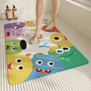 卡通浴室防滑垫儿童洗澡淋浴专用脚垫子丝圈可定制厕所卫生间地垫