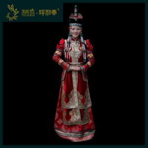 【青青坊.呼和泰】定制蒙古时尚礼服 大红色两件套 复古 泡泡袖