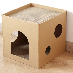 猫窝猫抓板一体夏季四季通用躲避屋猫洞双层纸箱盒子猫房子幼猫