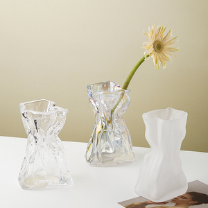 态生活 ins风玻璃小花瓶客厅炫彩福袋创意干花水培花盆装饰品摆件