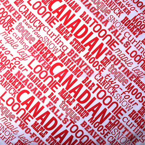 CANADIAN红色英文字母嘻哈头巾全棉街舞大方巾Hiphop运动跑步发带