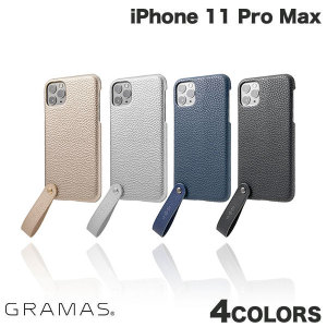 日本GRAMAS适用于 iphone 11PROMAX指环荔枝纹皮质皮革超薄手机壳