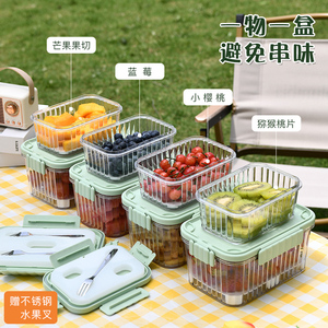 水果保鲜盒春游野餐便携冰镇储存盒户外露营便当盒学生移动冰盒