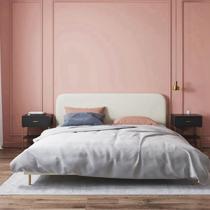 科技布床北欧布艺床可拆洗主卧1.8米小户型1.5米双人床高箱床婚床