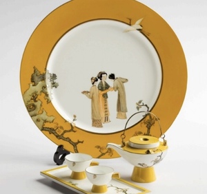 亚洲时代asianera 宋朝诗歌 茶具 餐具 手绘 45%牛骨 骨质瓷 中式
