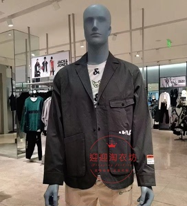 Jack Jones杰克琼斯男灰色合体休闲西服西装外套222108005