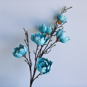 蓝色高仿真花摆设假花客厅装饰花束摆件落地式大花瓶插花花艺餐桌