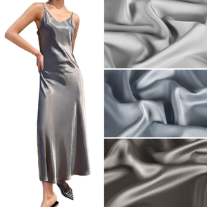 灰色系列-双面醋酸缎面料-光感粼粼垂顺丝滑冰感裙子衬衫礼服布料