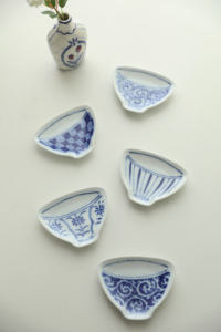 MUSe Garden 出口日本 重工手绘青花茶盏酱油碟陶瓷盖置