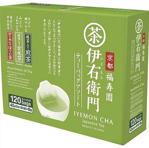 现货日本京都福寿园伊右衛门抹茶入绿茶煎茶  烘培 玄米茶120袋入
