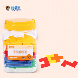 幼儿园数学益智力拼图 图形面积计算台湾游思乐USL等积异形板60块