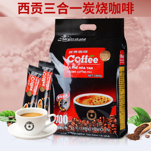 越南原装进口西贡炭烧咖啡大包装三合一速溶速溶猫屎咖啡100条装