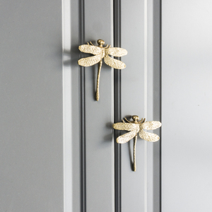 北欧ins蜻蜓家具橱柜衣柜抽屉鞋柜拉手轻奢创意黄铜小装饰把手