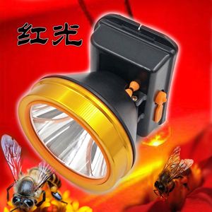 养蜂专用红光头灯强光充电户外远射头戴式led超亮防水查蜂抓蜜蜂