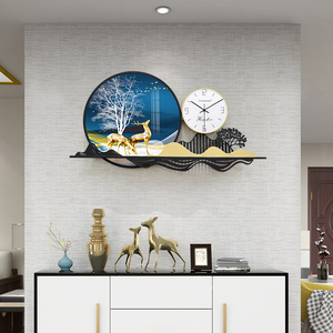 客厅背景墙挂钟挂件现代沙发墙上装饰画钟表创意餐厅轻奢墙饰壁挂