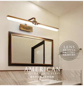 古铜色镜画欧式镜柜亚克力WC卫生间浴室41 51 61 71CM长LED镜前灯