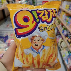 韩国原装进口好丽友呀土豆空心薯条袋装膨化零食品50g