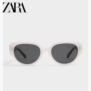 zara王嘉尔墨镜女高级感眼镜猫眼复古太阳镜白色防紫外线2024新款