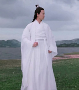 汉唐古装汉服男女交领长袍白色中国风学生唐朝公子重回古代原创