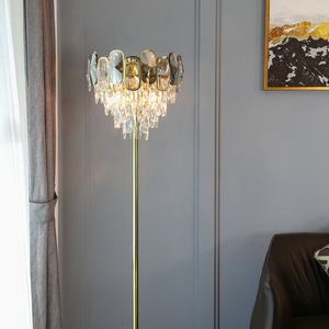 沙发欧式客厅水晶落地灯创意设计师后现代卧室看书意式轻奢台灯