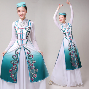 新款回族舞蹈服装新疆舞大摆裙演出服女少数民族风表演服套装成人